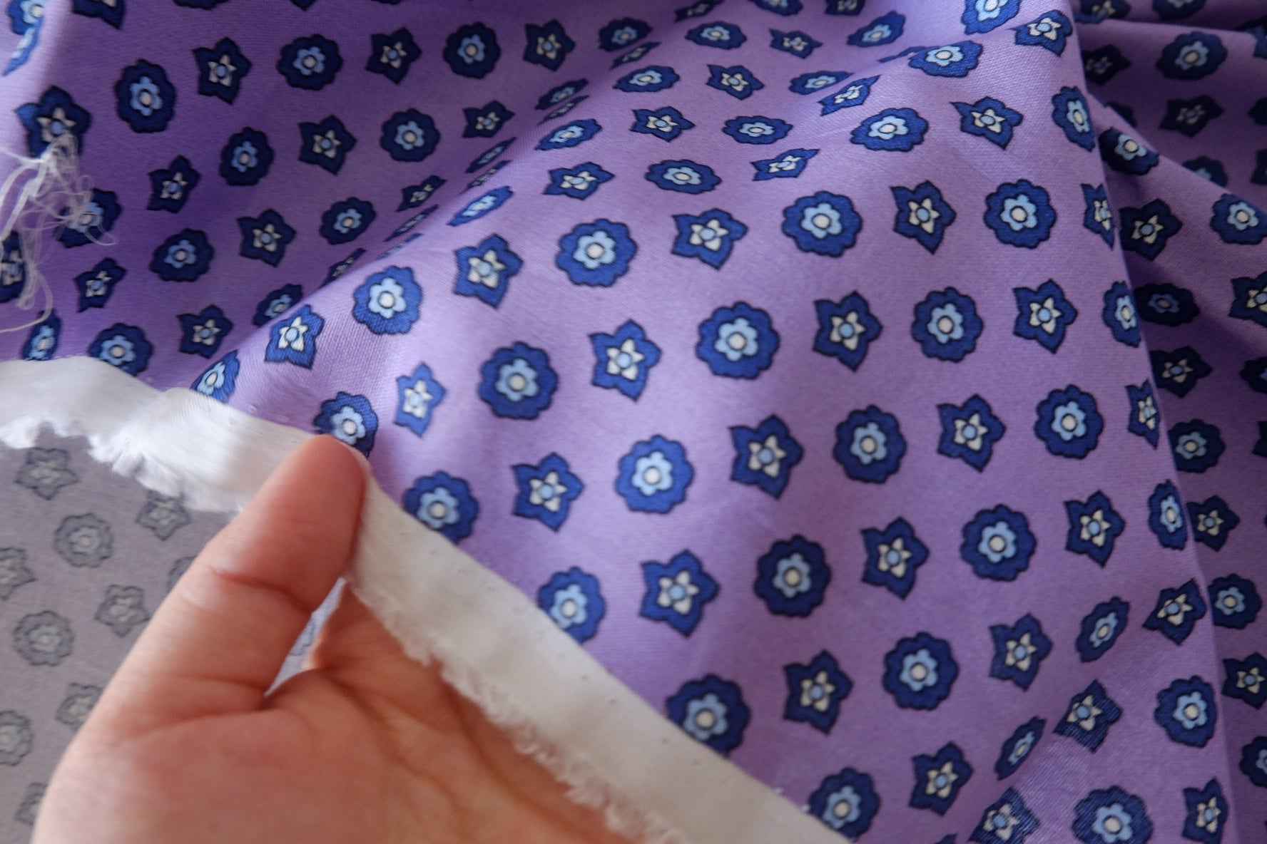 Purple Mini Floral Cotton Poplin Fabric – 2.2 yd