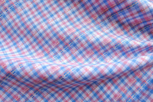 Pastel Plaid Yarn-Dyed Jacquard Cotton – 3.3 yd