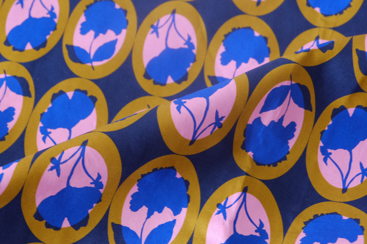 Cobalt Cameo Floral Fine Cotton – 2.2 yd