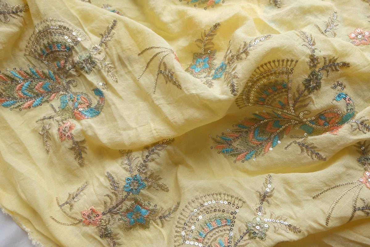 Pastel Sequin Embroidered Tencel Nylon — 2.4 yd