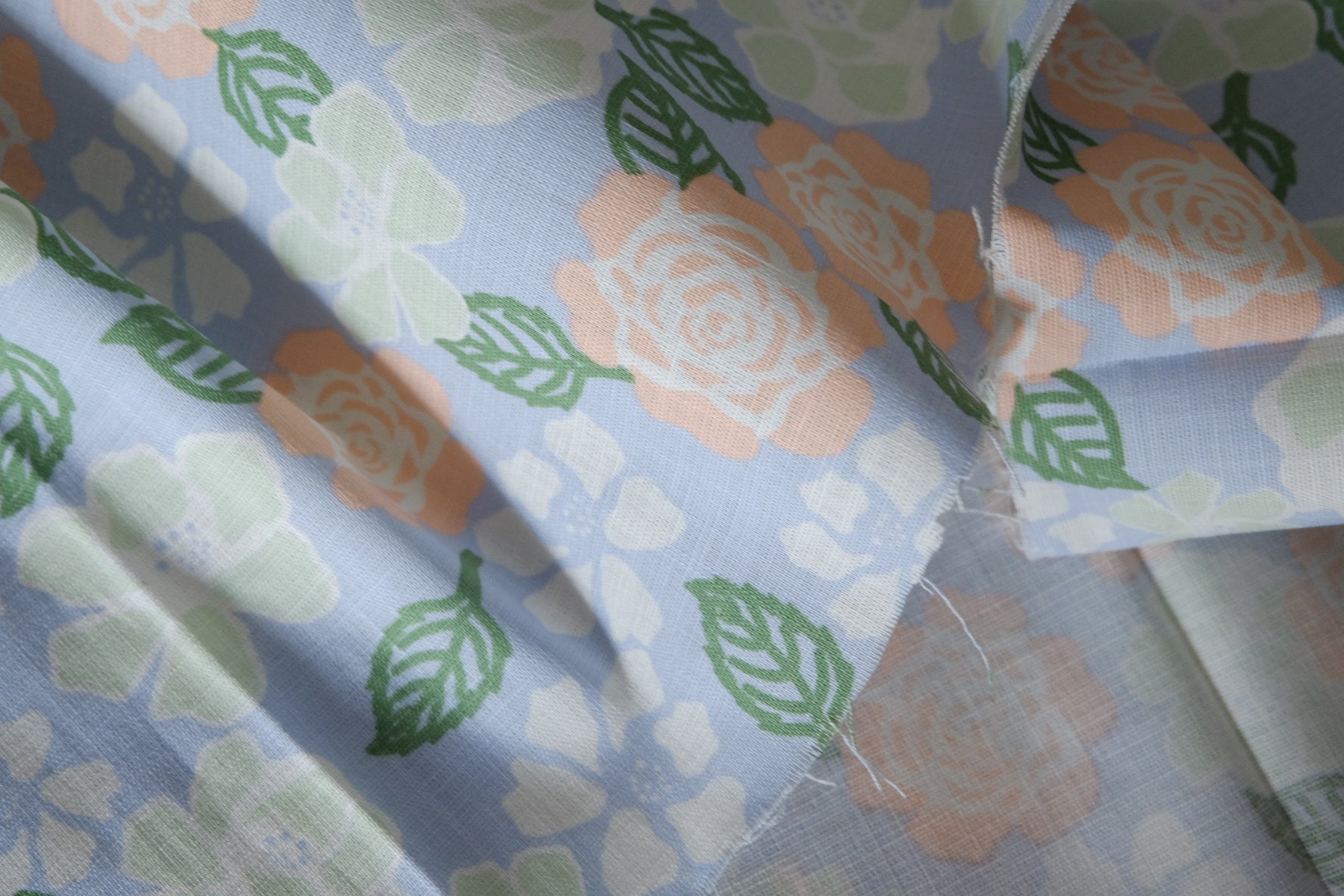 Pastel Rose Linen Cotton Fabric 2.2 yd