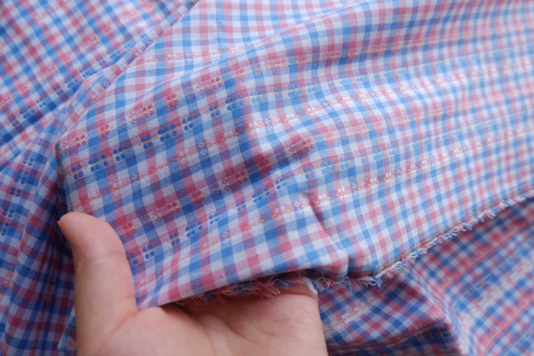 Pastel Plaid Yarn-Dyed Jacquard Cotton – 3.3 yd