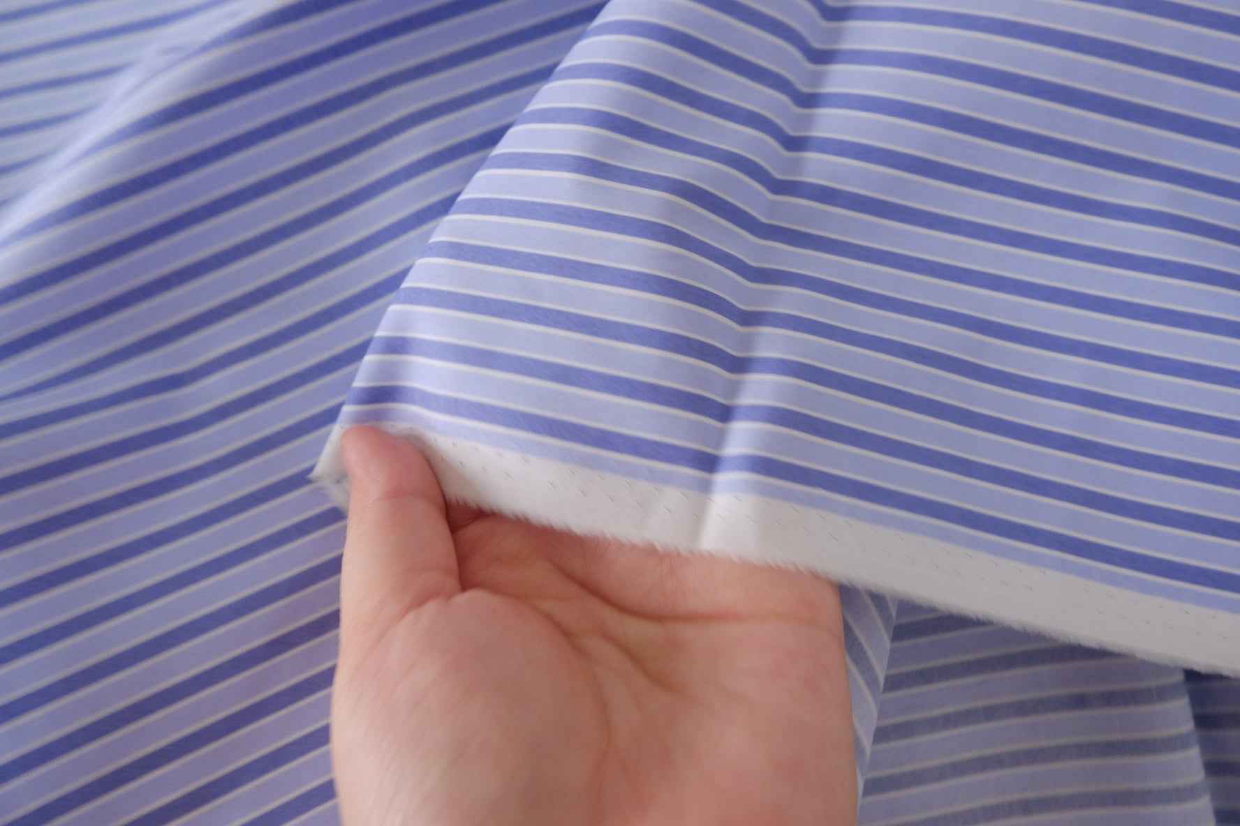 Sky Blue Pinstripe Crisp Cotton Poplin – 2.2 yd