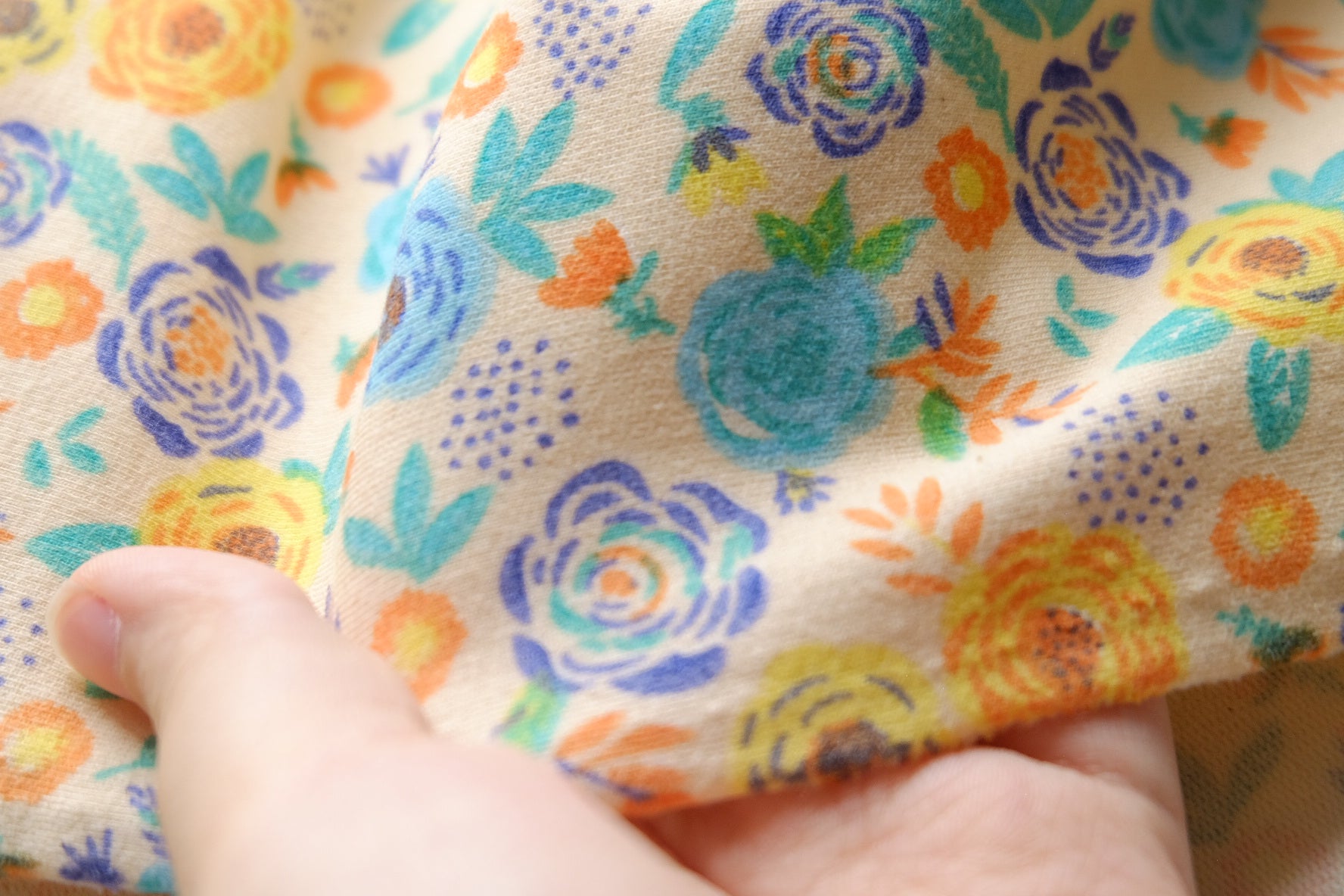 Colorful Floral Cotton Spandex Knit – 2.2 yd