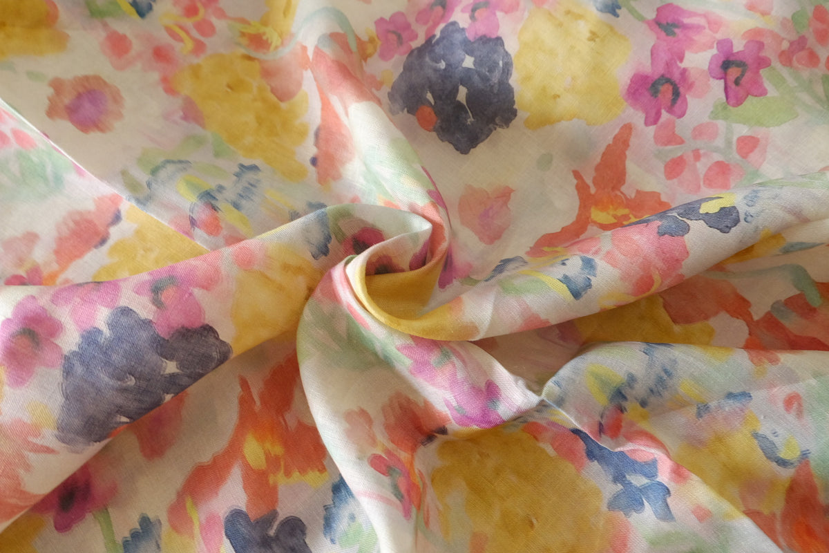 Watercolor Garden Pure Linen – 1.6 yd