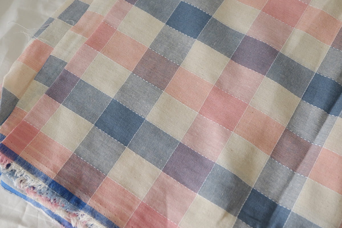 Blush & Slate Yarn-Dyed Jacquard Linen Cotton – 2.2 yd