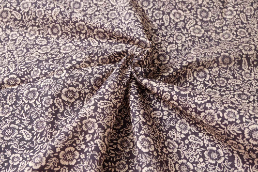 Small Floral Cotton Poplin Fabric, Crisp Everyday Dress Weight, 3.28 Yards