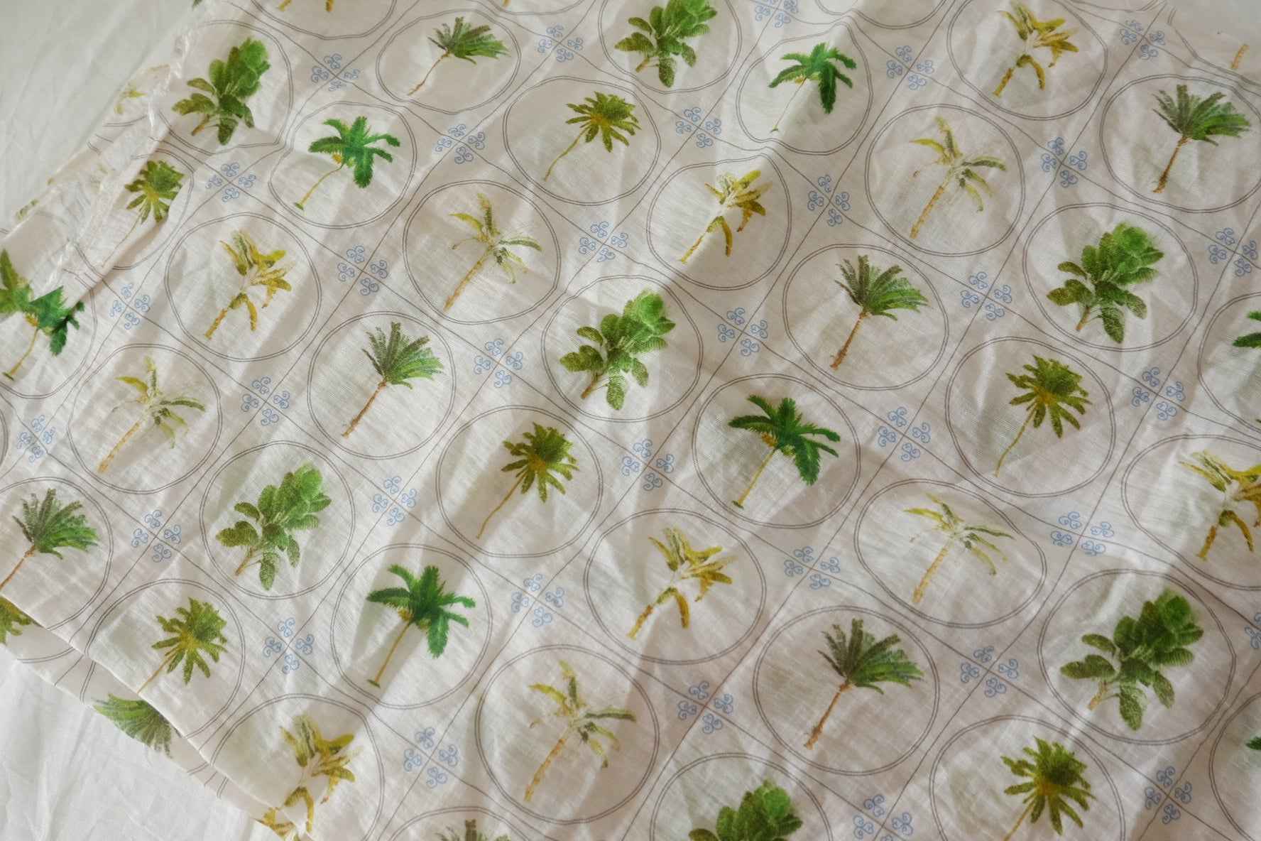 Palm Tree Lightweight Tencel Cotton Fabric – 1.7 yd