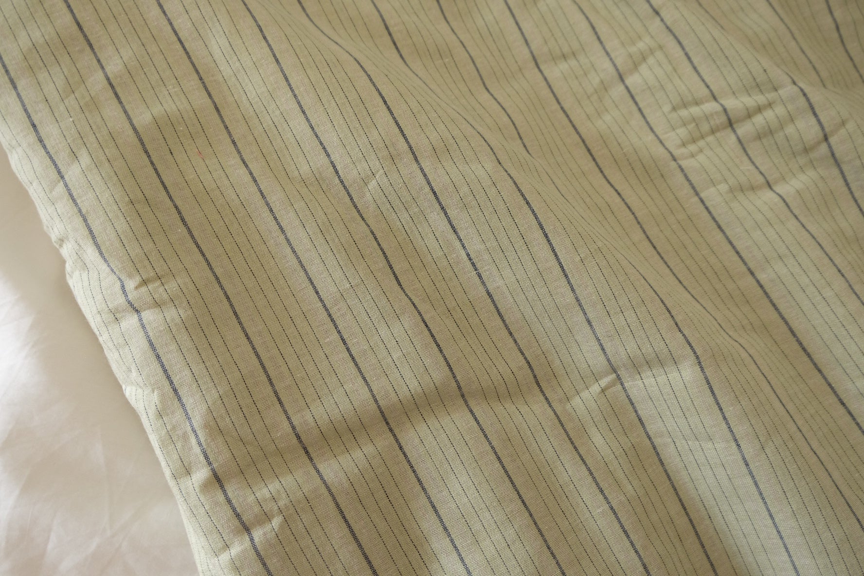 Soft Cotton Linen Blend Stripe Fabric – Natural Minimalist Woven Texture – 1.6 yd