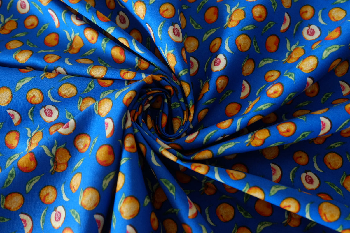 Cobalt Blue Peach Orchard Cotton Poplin – 3.28 yd