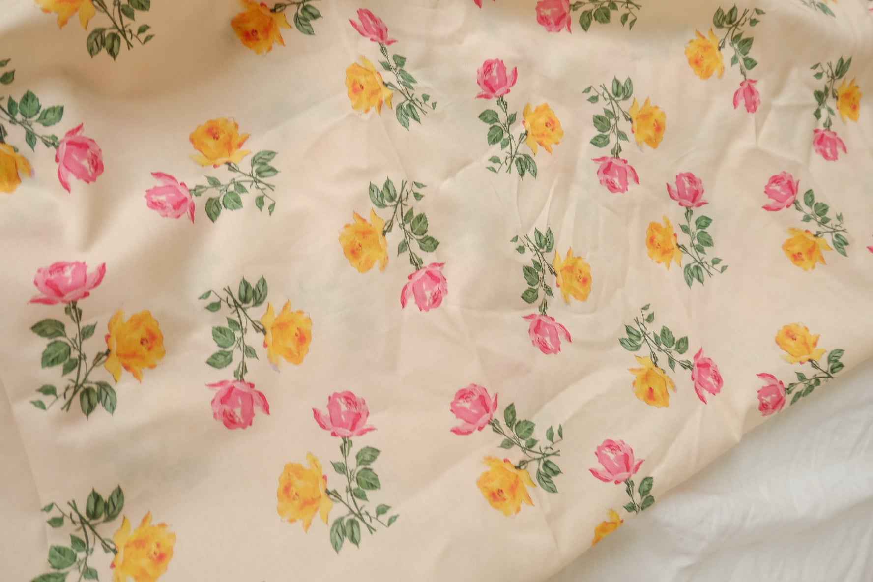 Pink Yellow Rose Lightweight Cotton Poplin — 3.28 yd Piece