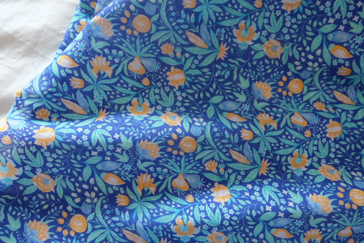 Cobalt Meadow Cotton – 2.2 yd