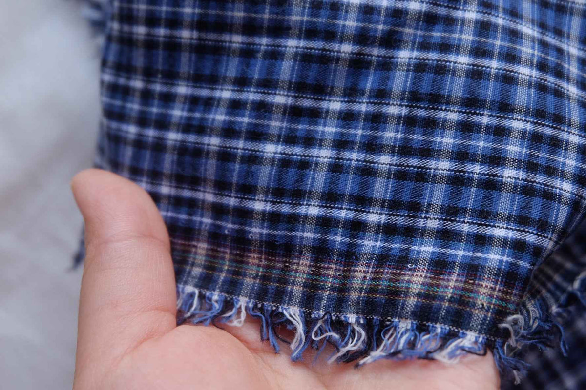 Indigo Heritage Yarn-Dyed Plaid Poly-Cotton Fabric – 2.2 yd