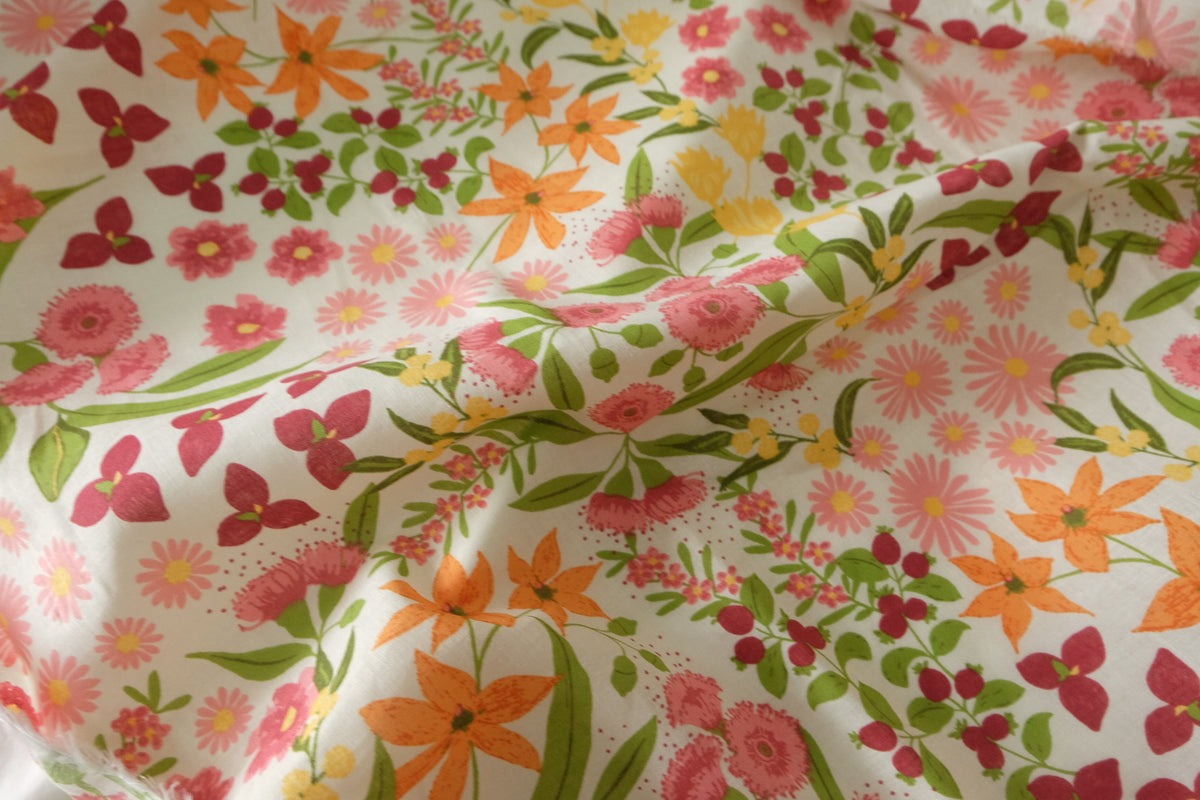 Summer Garden Floral Cotton Linen – 3.3 yd