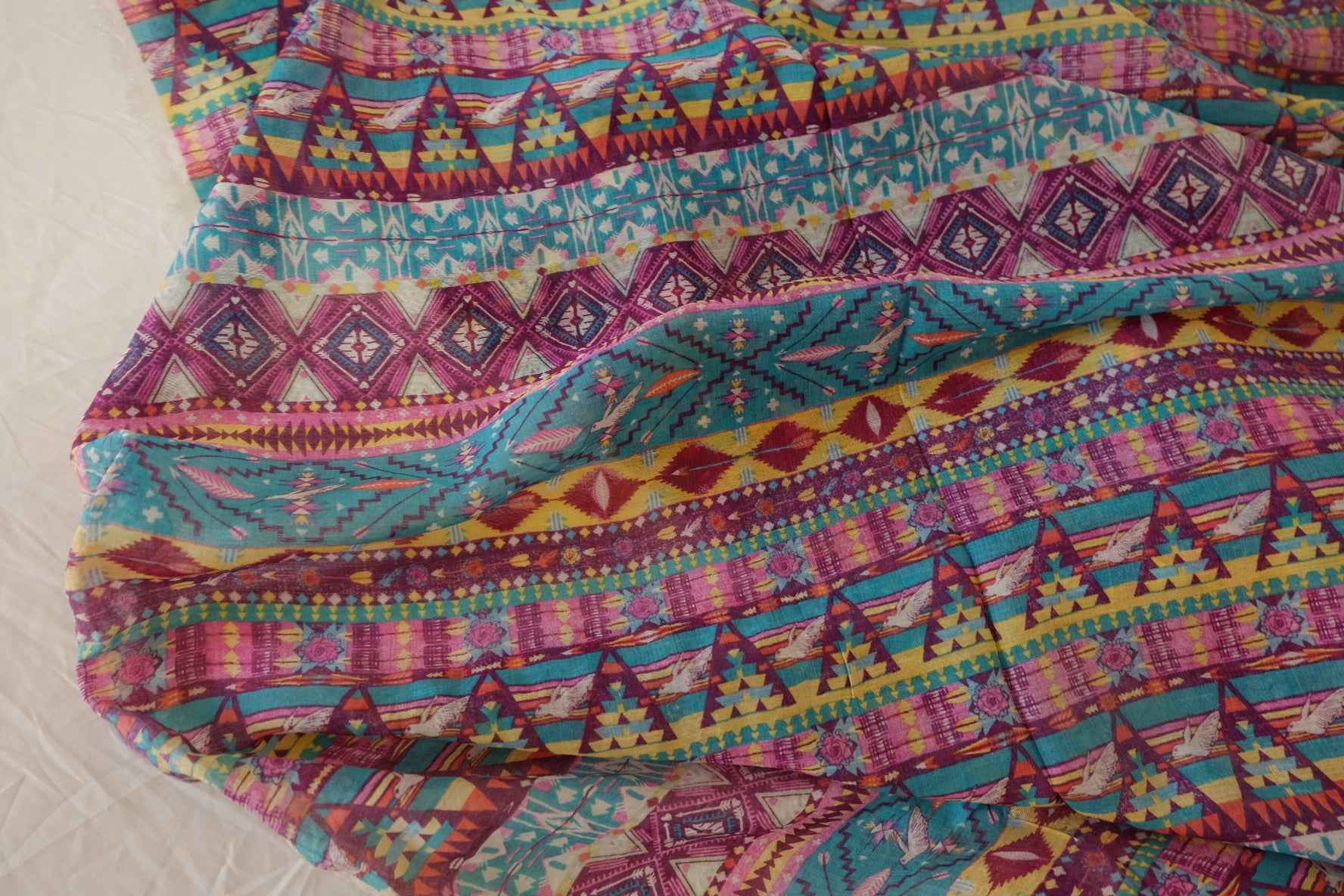 Bohemian Stripe Lightweight Tencel-Cotton Fabric – 1.6 yd