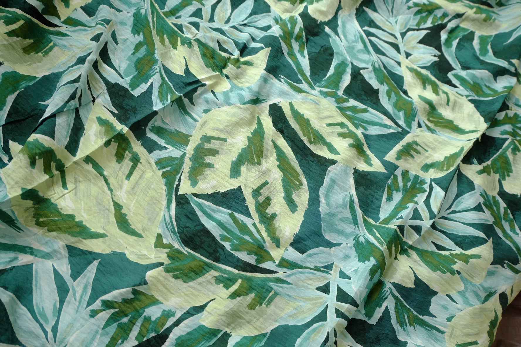 Green Botanical Tencel Cotton Fabric - 3.28 yd