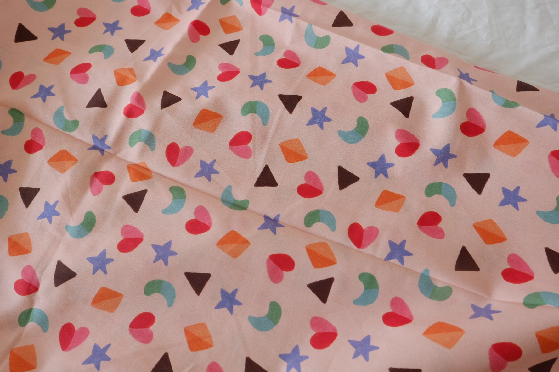Playful Confetti Pink Cotton Lawn Fabric, 1.75 Yards