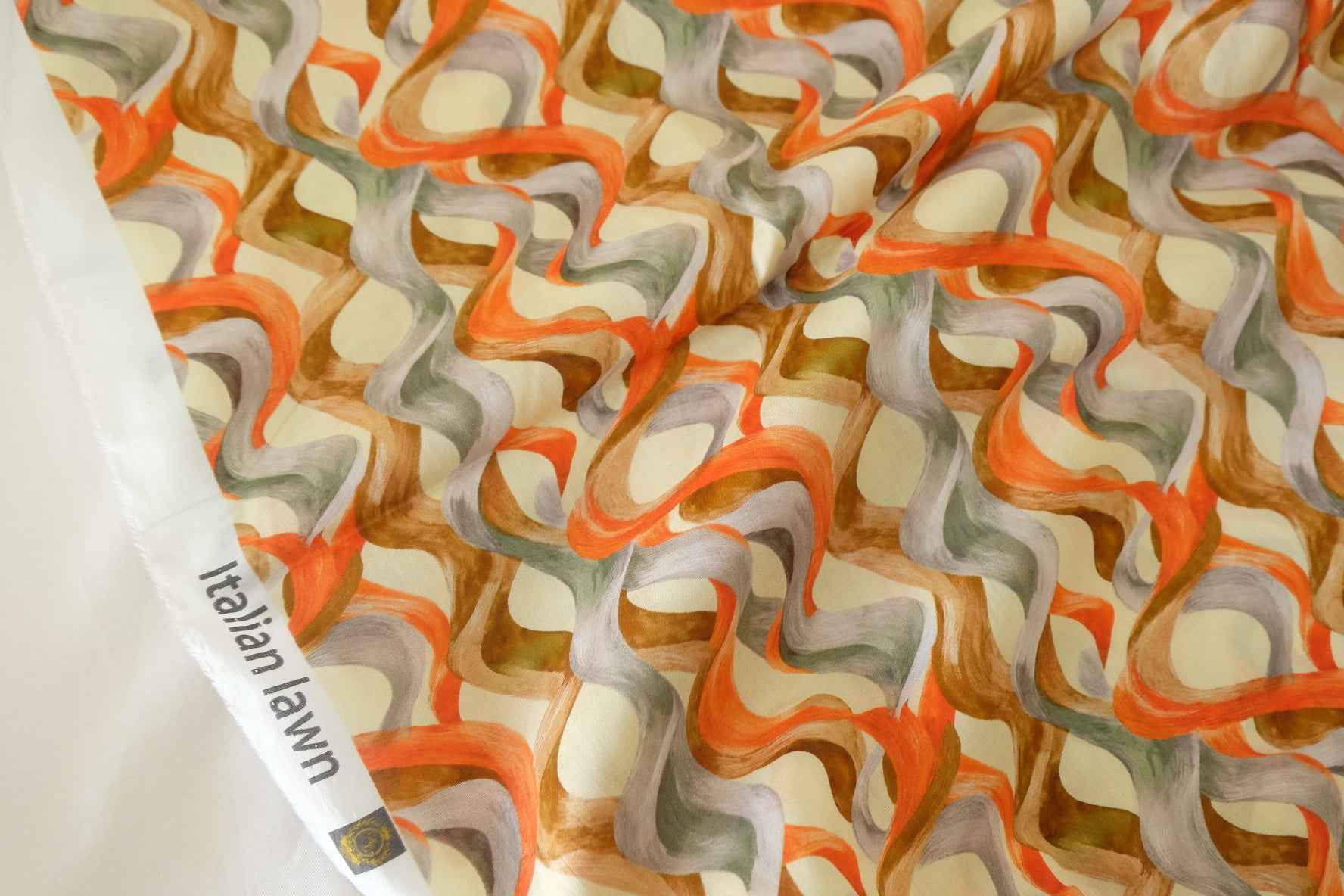 Abstract Ribbon Cotton Lawn Fabric – 2.3 yd