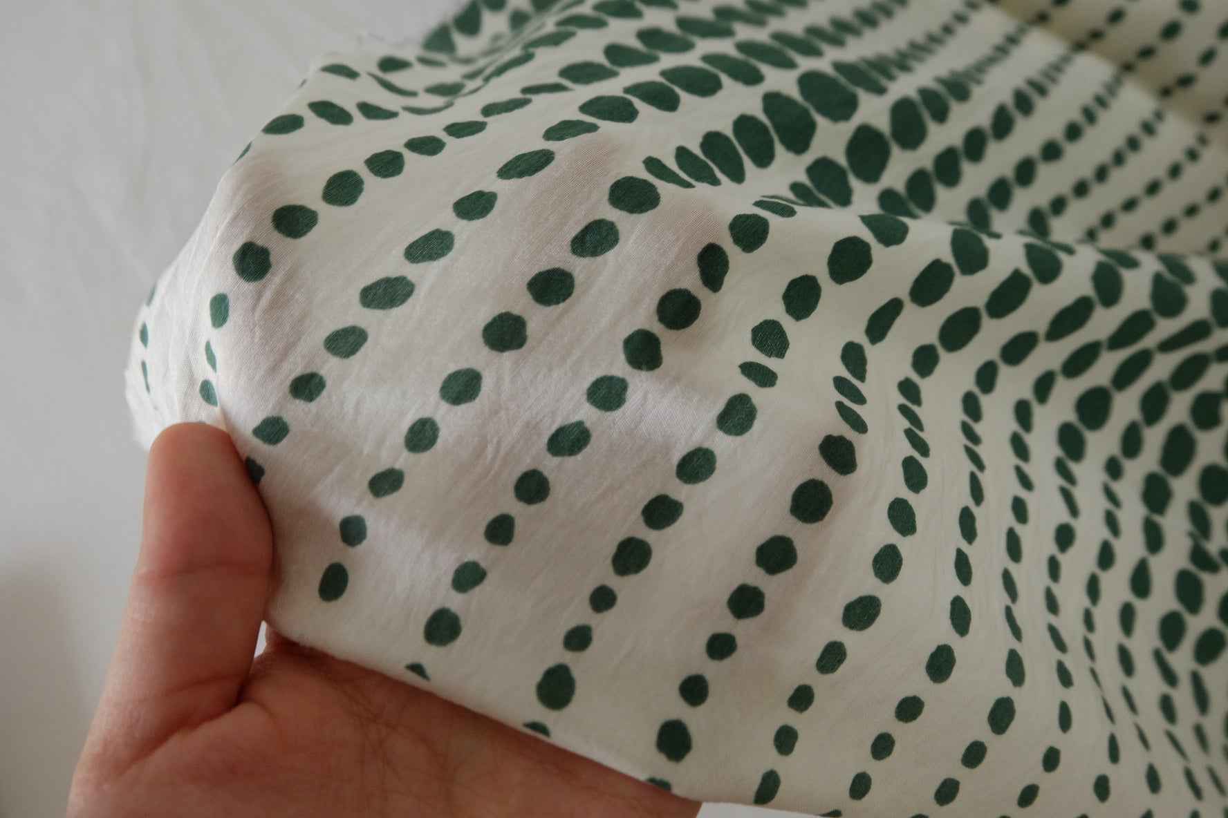 Green Dot Tencel Cotton Fabric – 2.2 yd