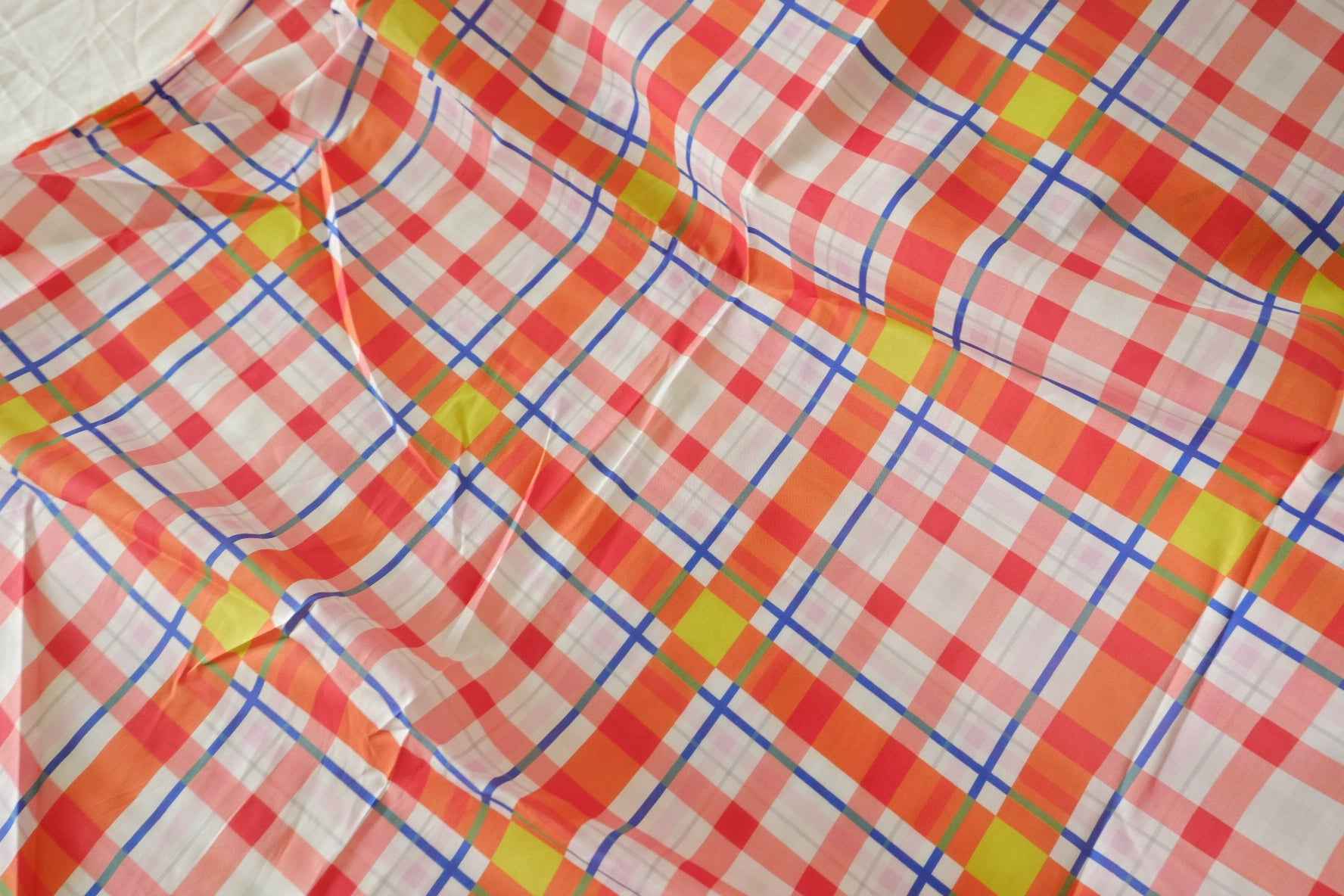 Bright Plaid 80s Cotton Poplin Fabric – 3.8 yd