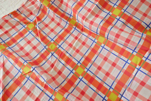 Bright Plaid 80s Cotton Poplin Fabric – 3.8 yd