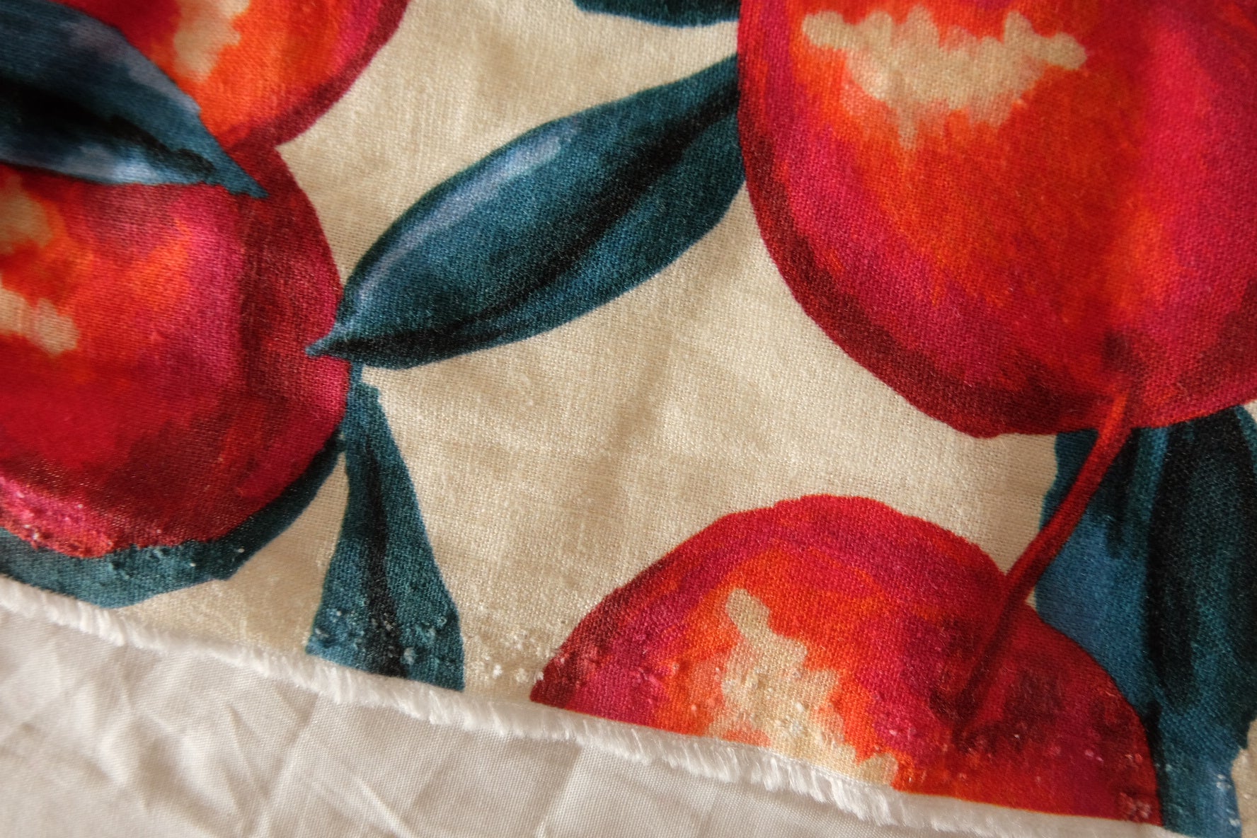 Farm Rio Style Cherry Print Linen Cotton Fabric - 2.4 yd