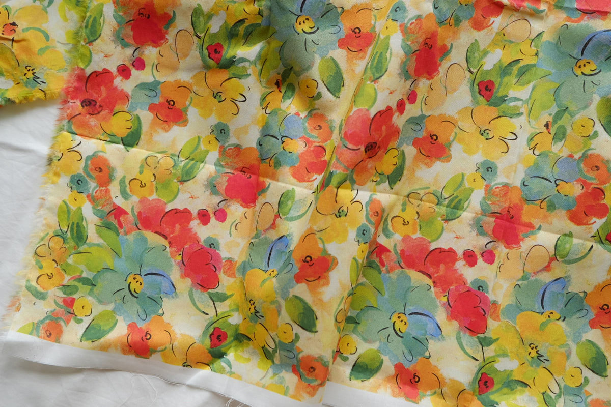 Watercolor Garden Cotton Poplin – 2.5 yd
