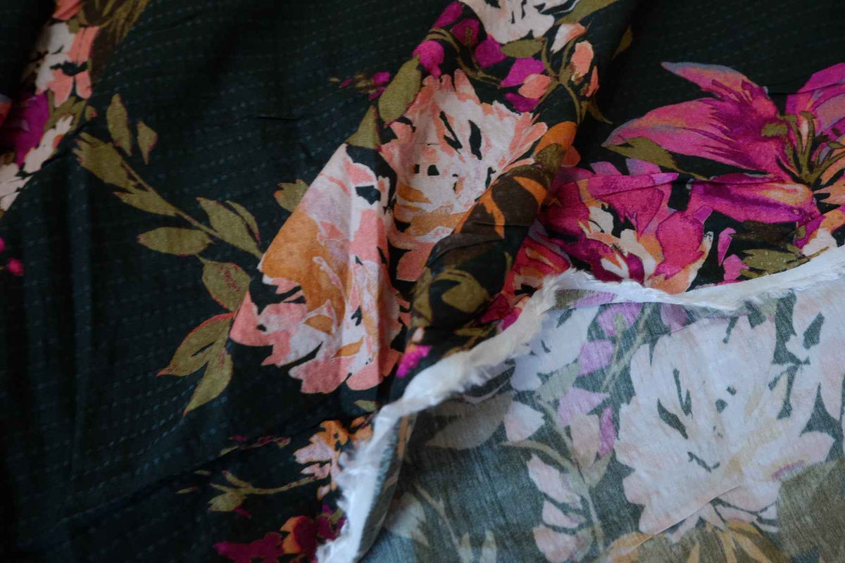 Midnight Rose Garden Tencel Cotton Blend – 4.27 yd