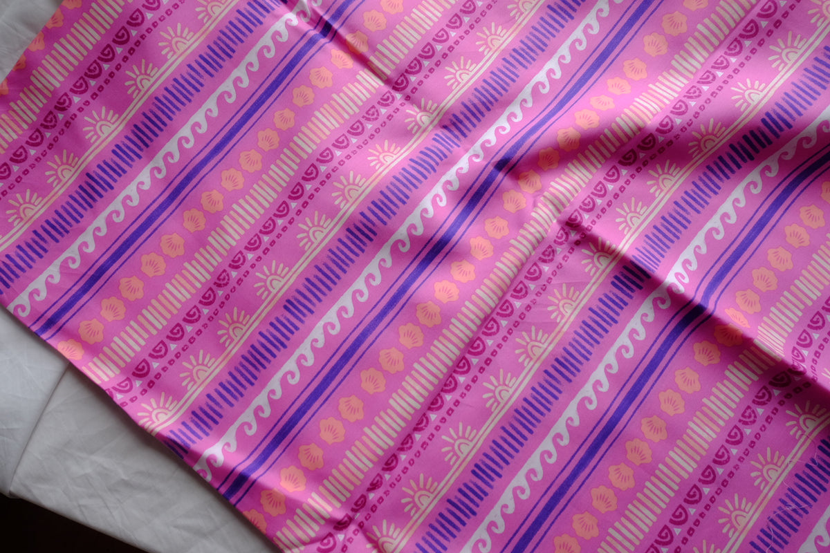 Pink Decorative Stripe Cotton Lawn – 2.2 yd