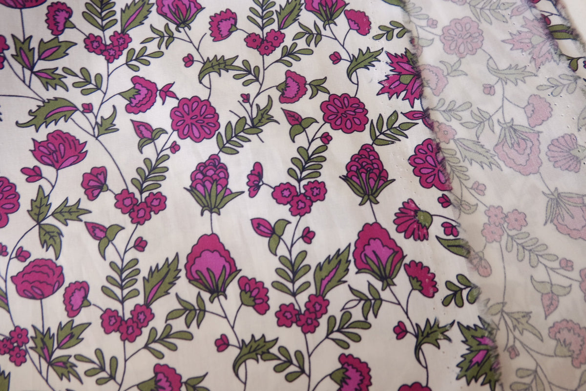 Magenta Garden – Fine Cotton Poplin – 1.6 yd