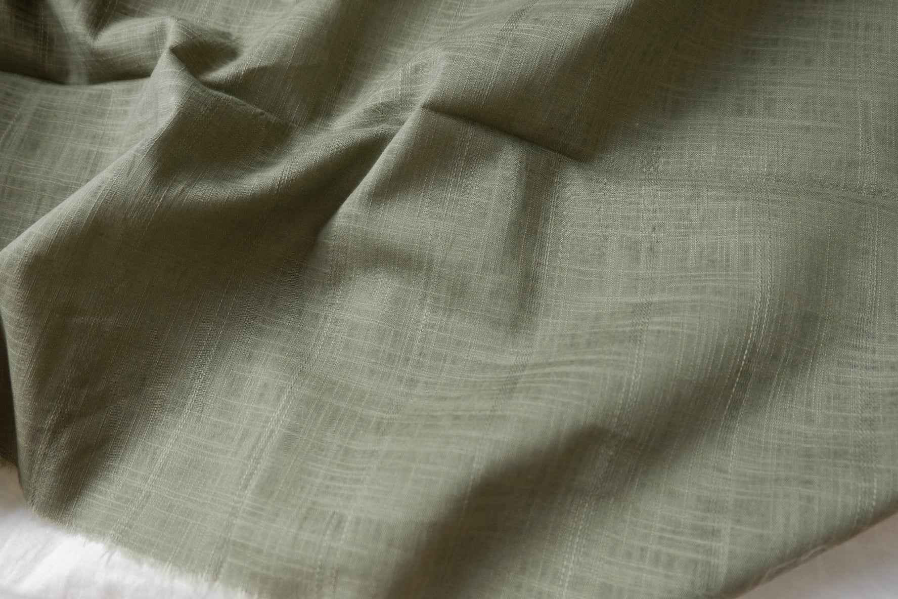 Sage Slub Cotton Linen Fabric - 2.19 yd
