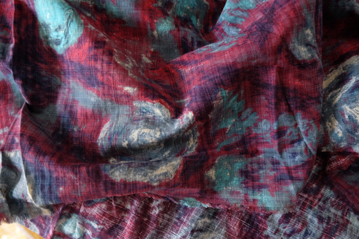 Painterly Rose Slub Cotton – 2.2 yd