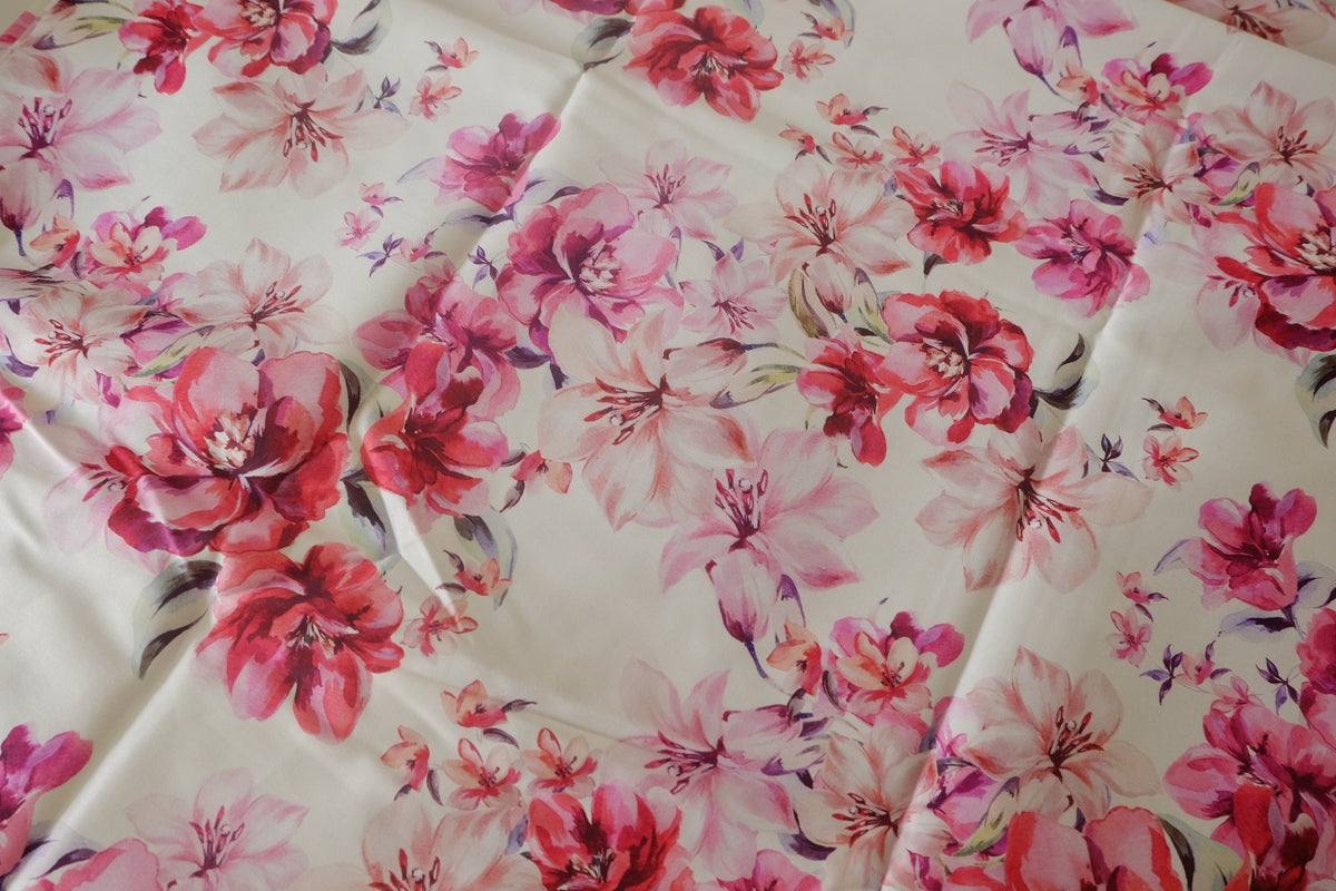 Watercolor Peony Cotton Sateen – 3.3 yd