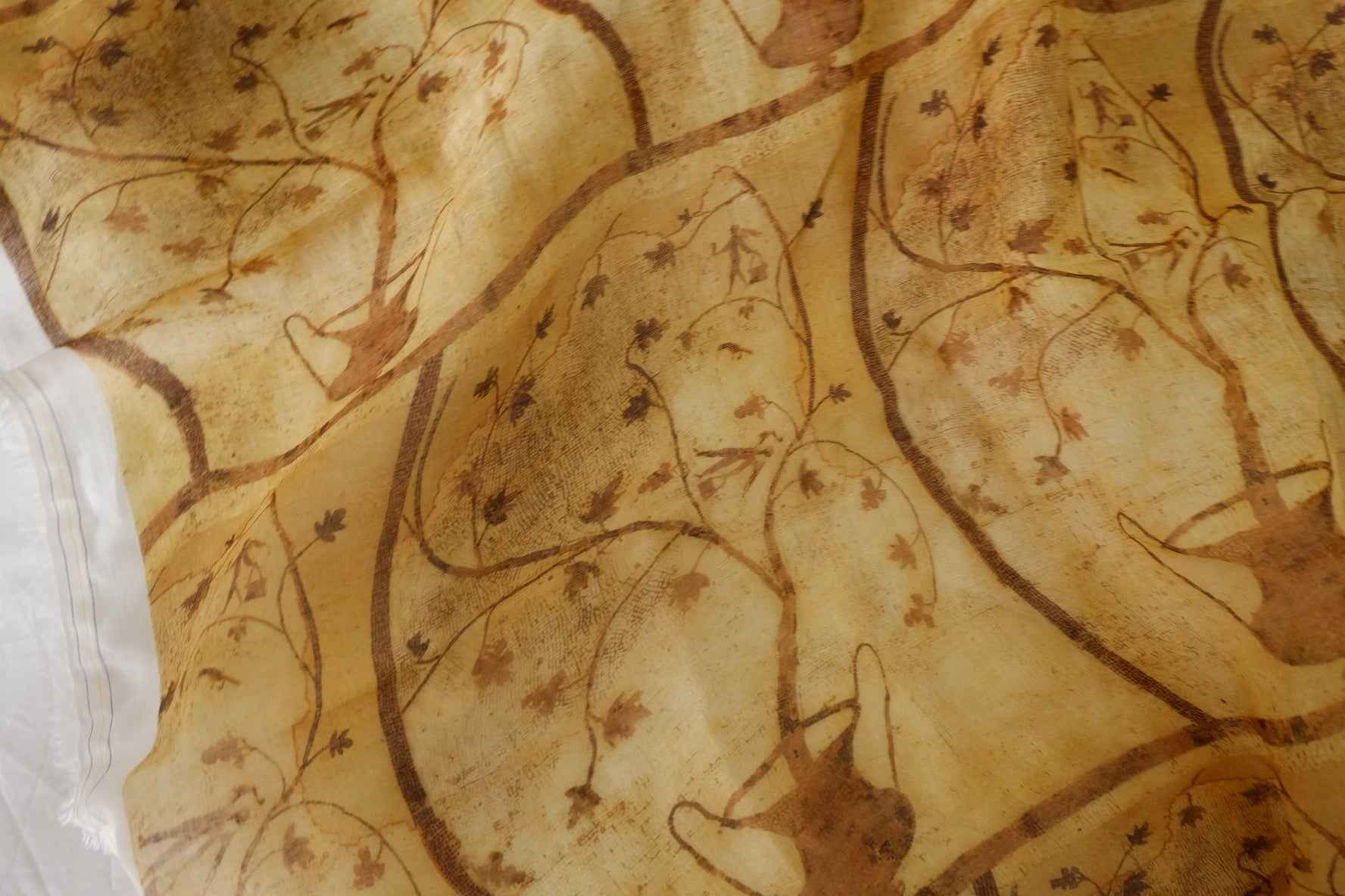 Vintage Sketch Print 100% Ramie Fabric – 1.8 yd