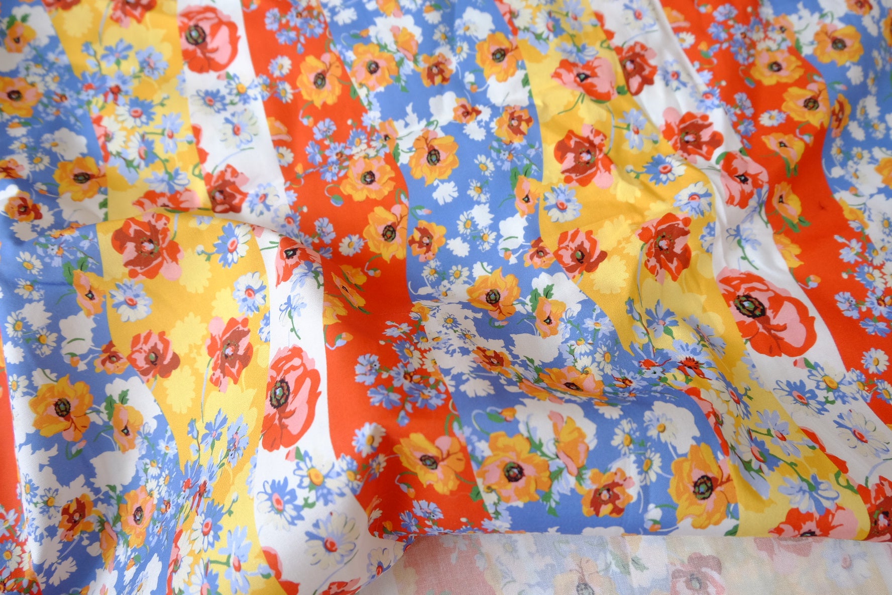Vintage Garden Stripe Cotton Poplin, 2.2 Yards