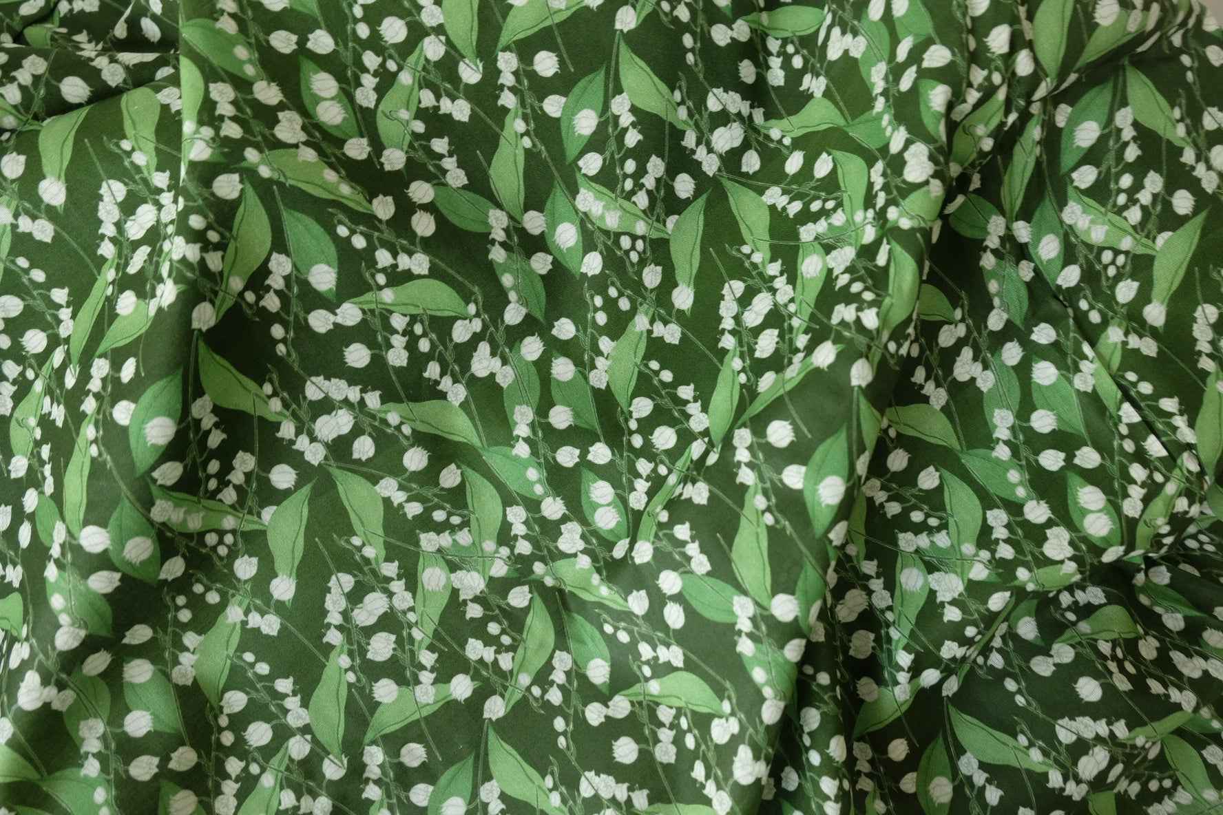 Green Lily of the Valley Cotton Voile Fabric – 2.2 yd