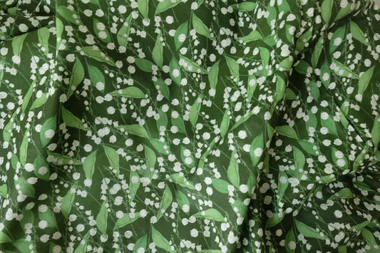 Green Lily of the Valley Cotton Voile Fabric – 2.2 yd