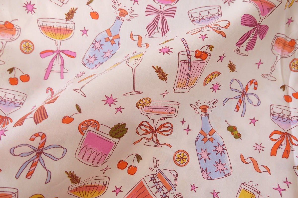 Cheers & Cherries Party Cotton Poplin – 2.19 yd