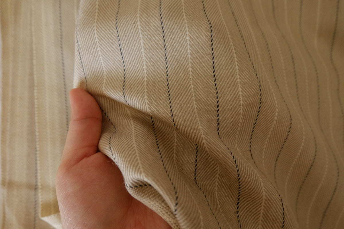 Sandstone Pinstripe – Soft Pure Wool Twill – 2.2 yd