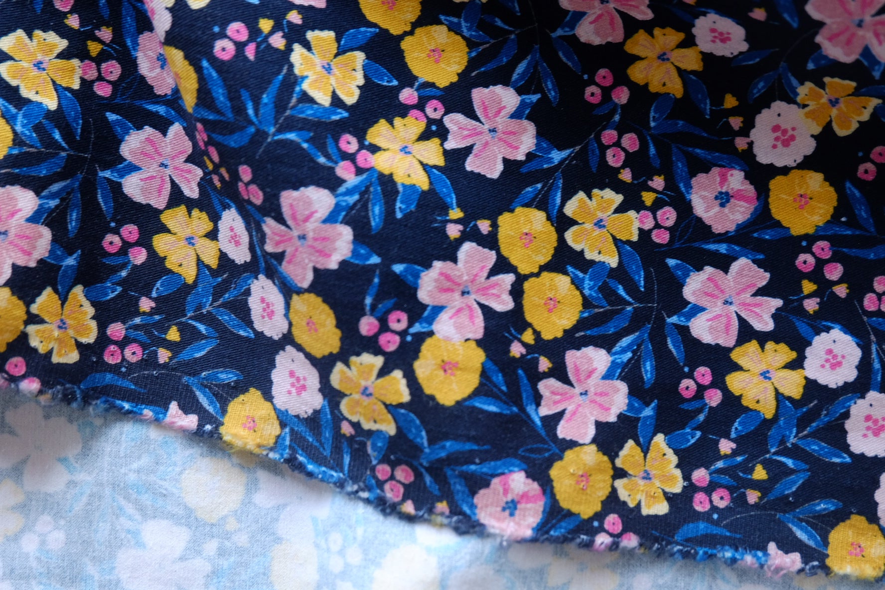 Navy Floral Heavy Cotton – 2.2 yd