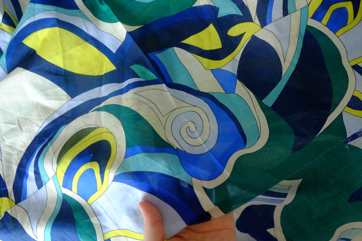Peacock Swirl Cotton Voile — 2.6 yd