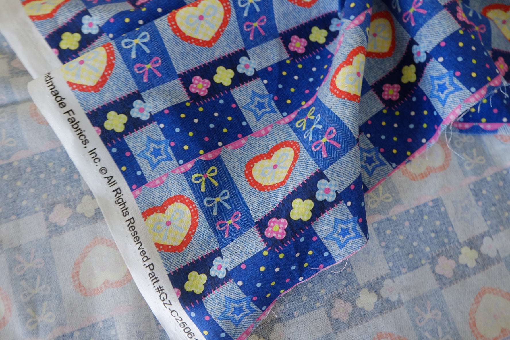 Patchwork Heart Cotton Fabric – 2.2 yd