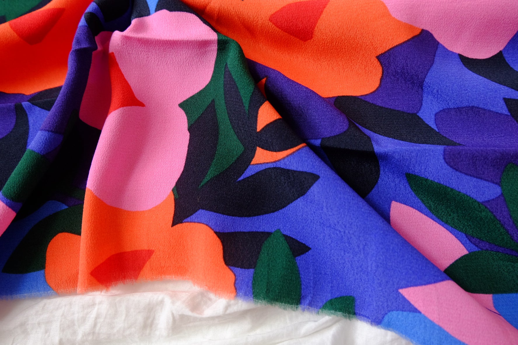 Bold Floral Drapey Viscose Fabric - 2.19 yd