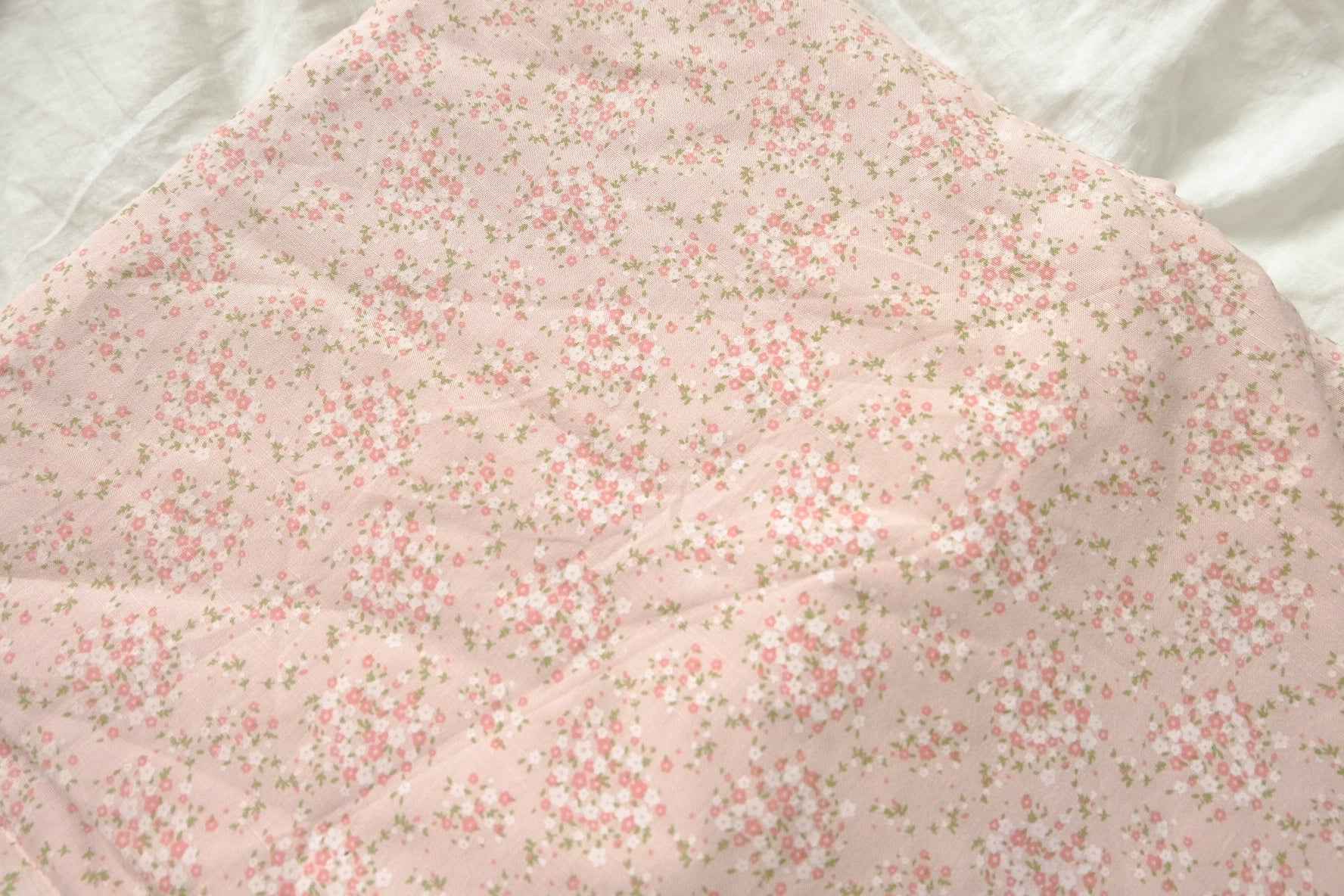 Pink Tiny Floral Cotton Fabric - 2.19 yd