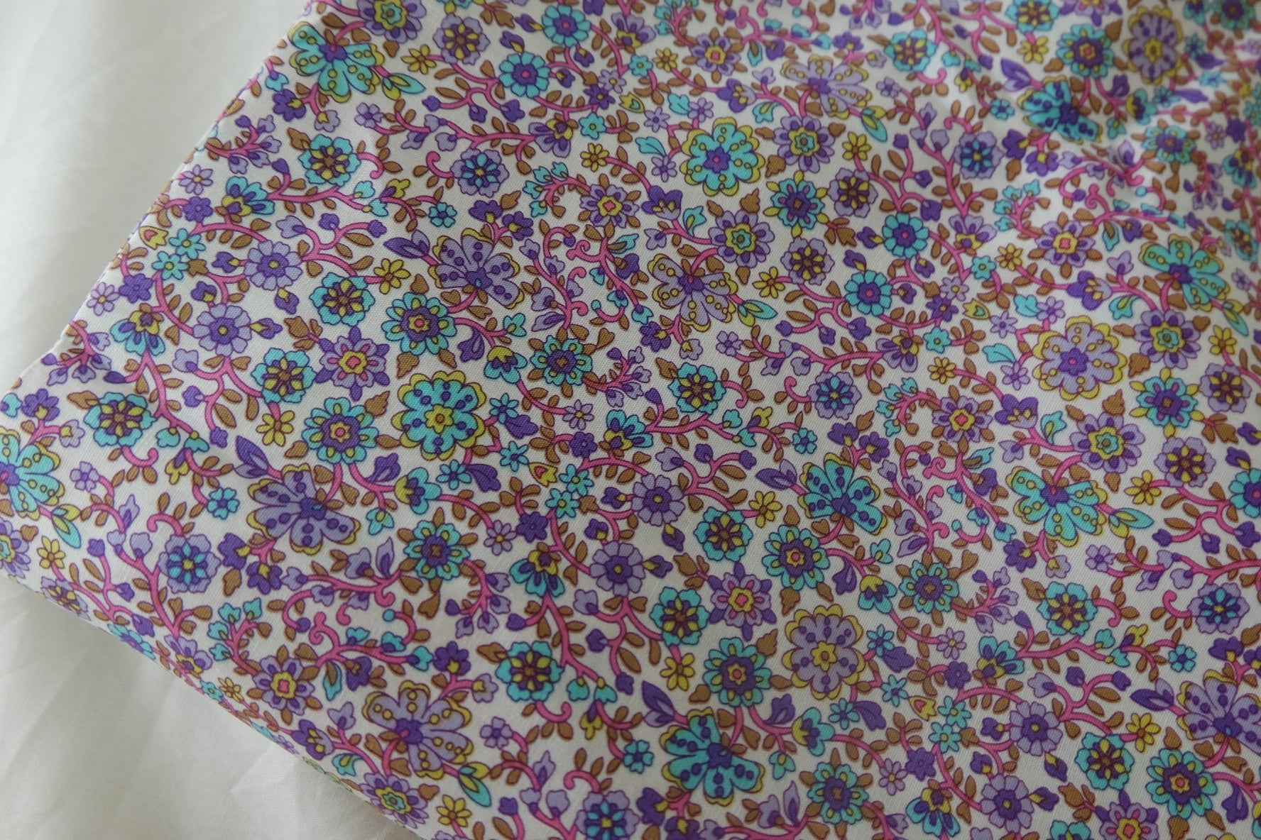Lilac Vine Floral Cotton Poplin Fabric – 1.6 yd