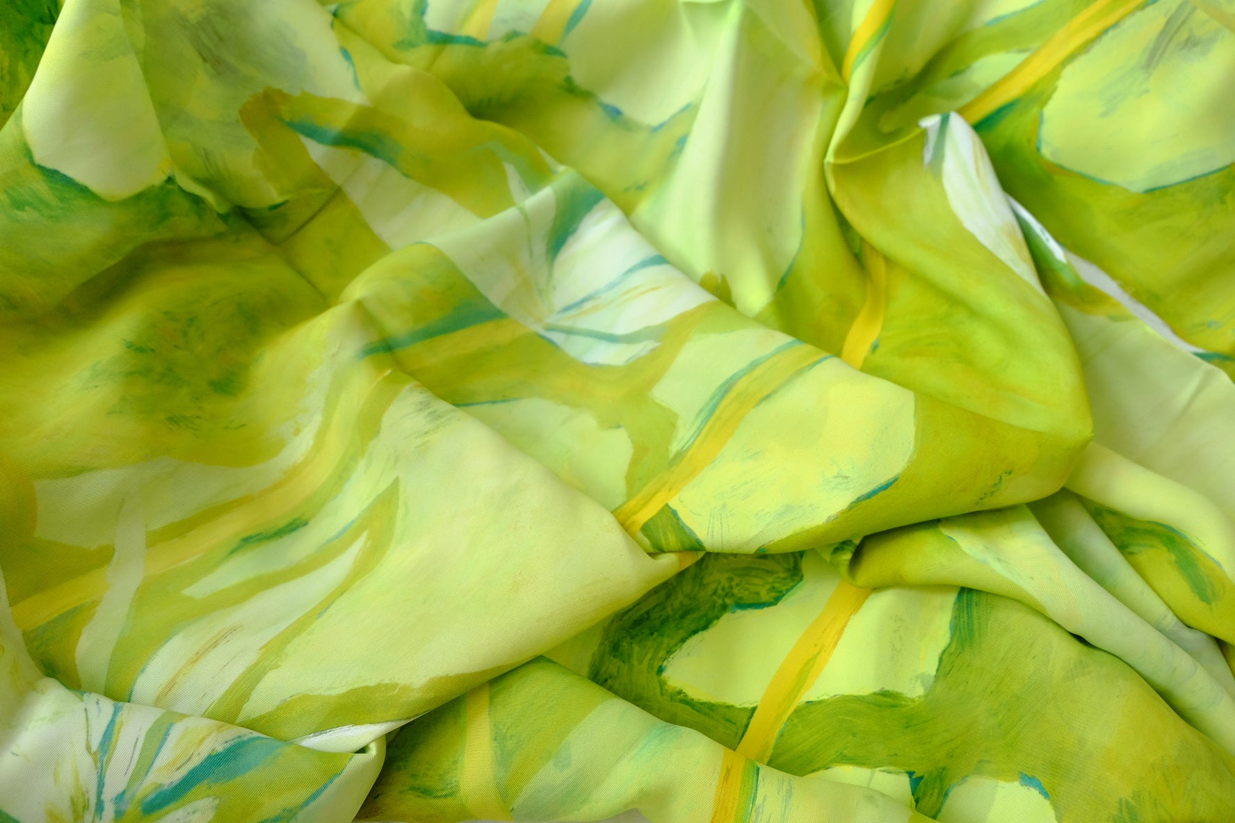 Lime Abstract Floral Drapey Dress Fabric (2.2 / 4.4 Yards)