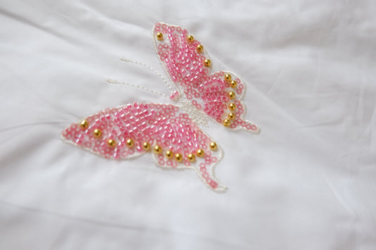 Beaded Butterfly High-Density Cotton Poplin, 2.2 Yards