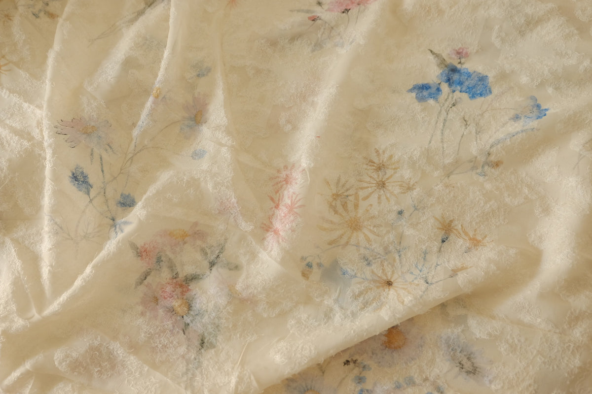 Fringed Floral Chiffon – 2.2 yd