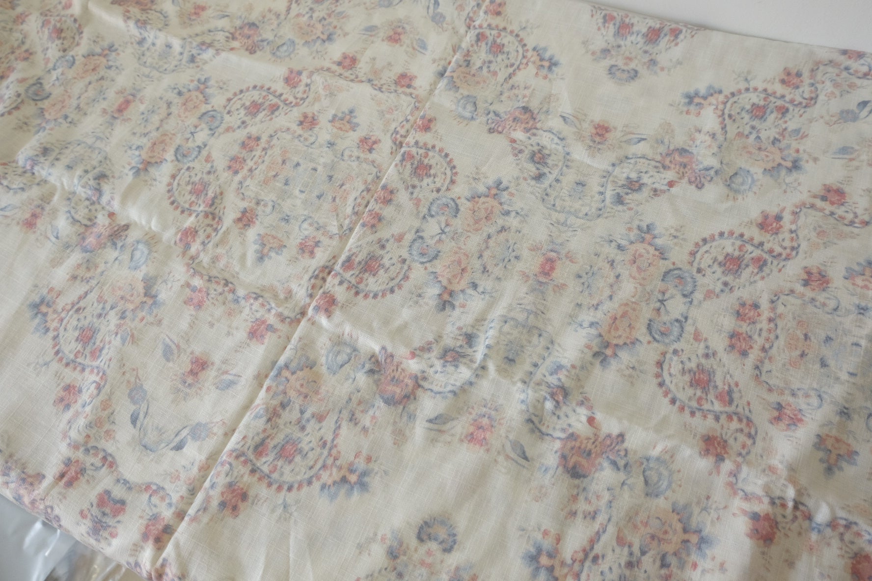 Soft Washed Floral Linen Cotton Fabric – 1.6 yd