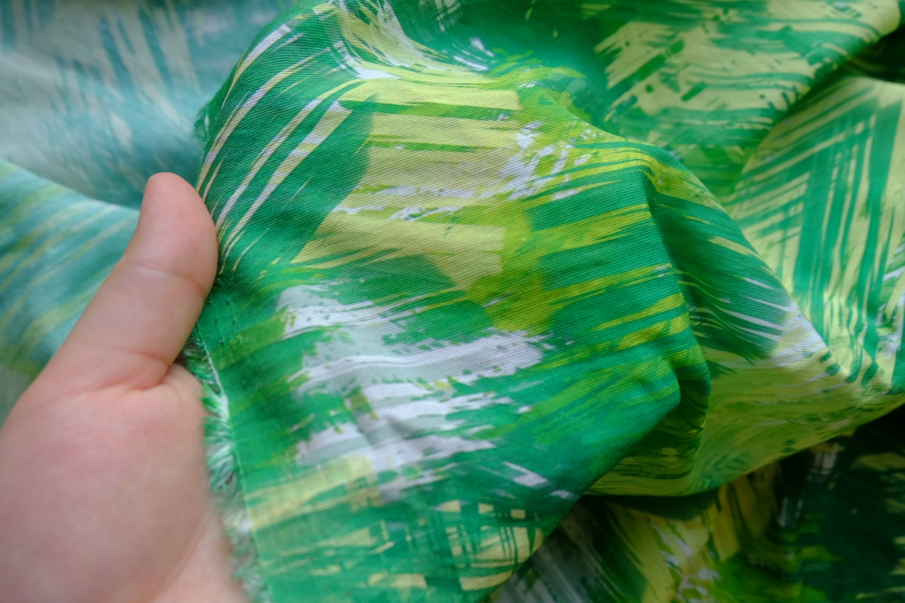 Emerald Abstract Cotton Nylon Blend – 3.3 yd